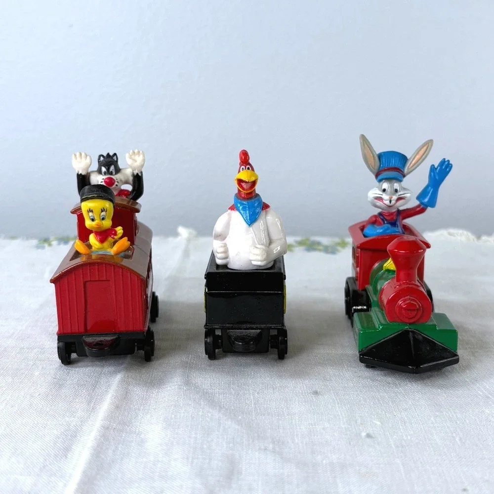 Vintage 1989 Ertl Looney Tunes Diecast Train Set Bugs Bunny Foghorn Tweety 3pc